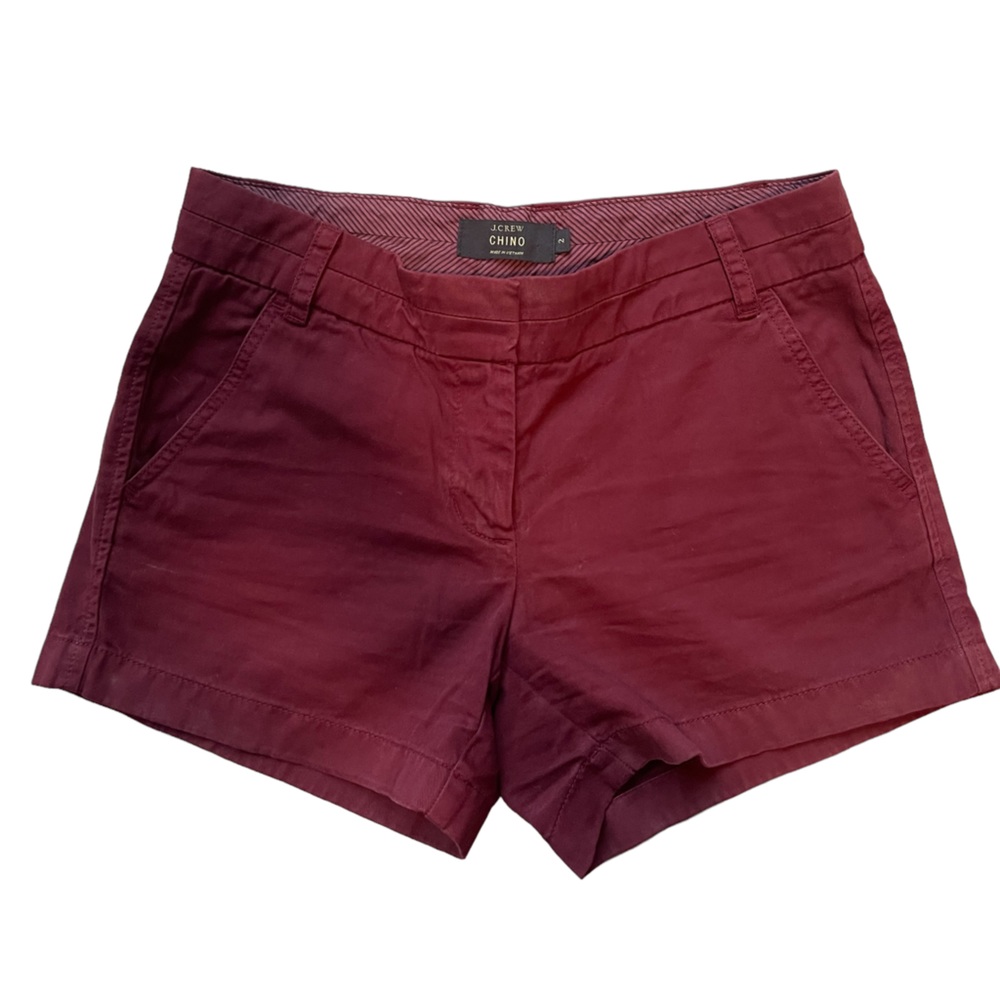 J. Crew, size 2, maroon chino shorts